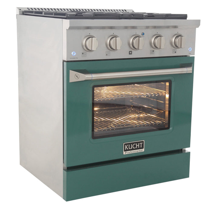 Kucht 30" Propane Range, Stainless Steel, Green Oven Door, KNG301/LP - G - Farmhouse Kitchen and Bath