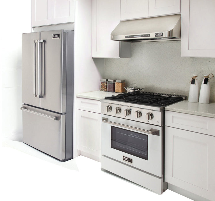 Kucht 30" Propane Range, Stainless Steel White Oven Door, KNG301/LP - W - Farmhouse Kitchen and Bath