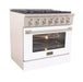 Kucht 36" Gas Range, Stainless Steel with White Oven Door, KNG361 - W - Farmhouse Kitchen and Bath