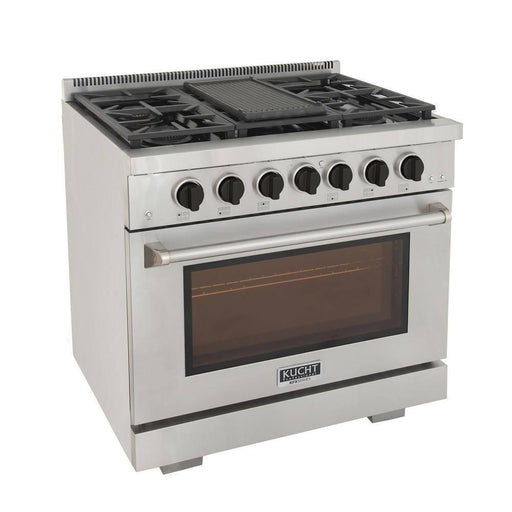 KUCHT 36 Inch Natural Gas, All Gas Freestanding Range in Stainless Steel KFX360 - K - Farmhouse Kitchen and Bath