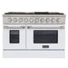 Kucht 48" Gas Range in Stainless Steel, White Oven Doors, KNG481 - W - Farmhouse Kitchen and Bath