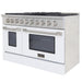 Kucht 48" Gas Range in Stainless Steel, White Oven Doors, KNG481 - W - Farmhouse Kitchen and Bath