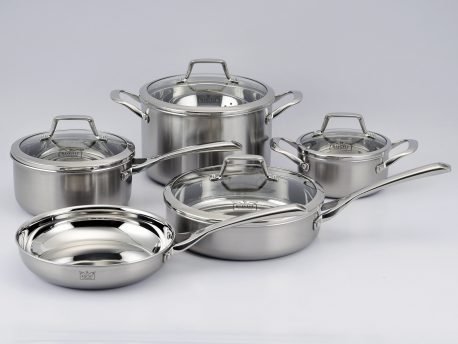 KUCHT Culinary Professional 3 - Ply Stainless 10 Piece Cookware Set, K16020 - Farmhouse Kitchen and Bath