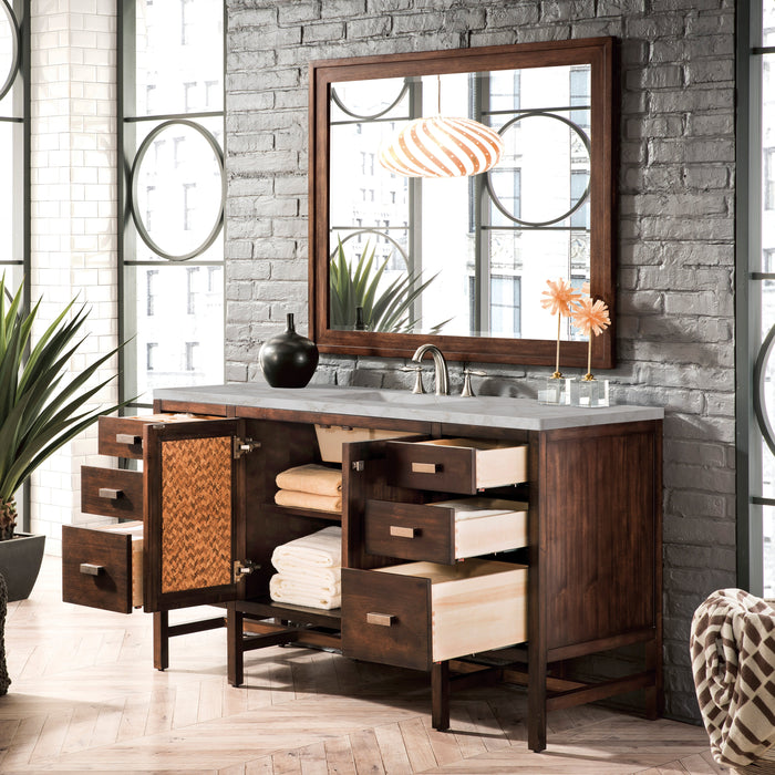 James Martin Addison 60" Single Bathroom Vanity, Mid-Century Acacia