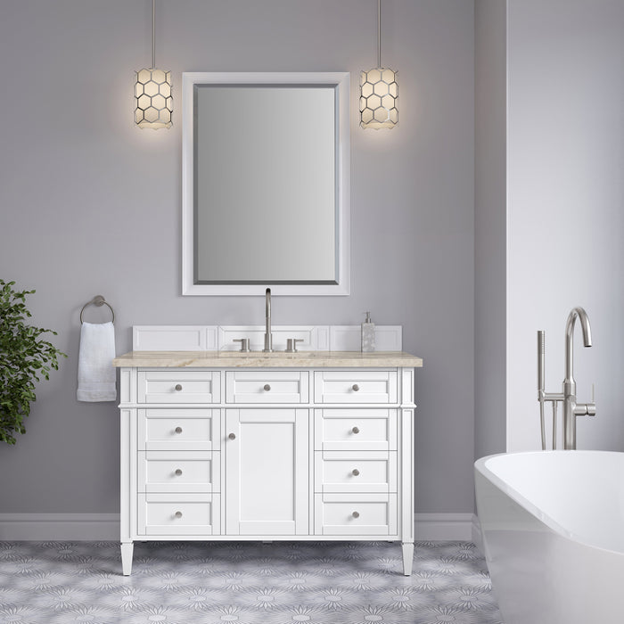 James Martin Brittany 48" Single Bathroom Vanity, Bright White