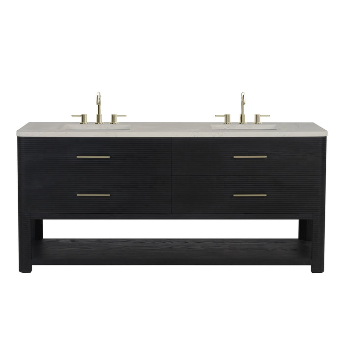 James Martin Lucian 72" Double Bathroom Vanity, Carbon Oak