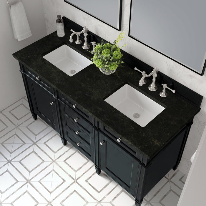 James Martin Brittany 60" Double Bathroom Vanity, Black Onyx