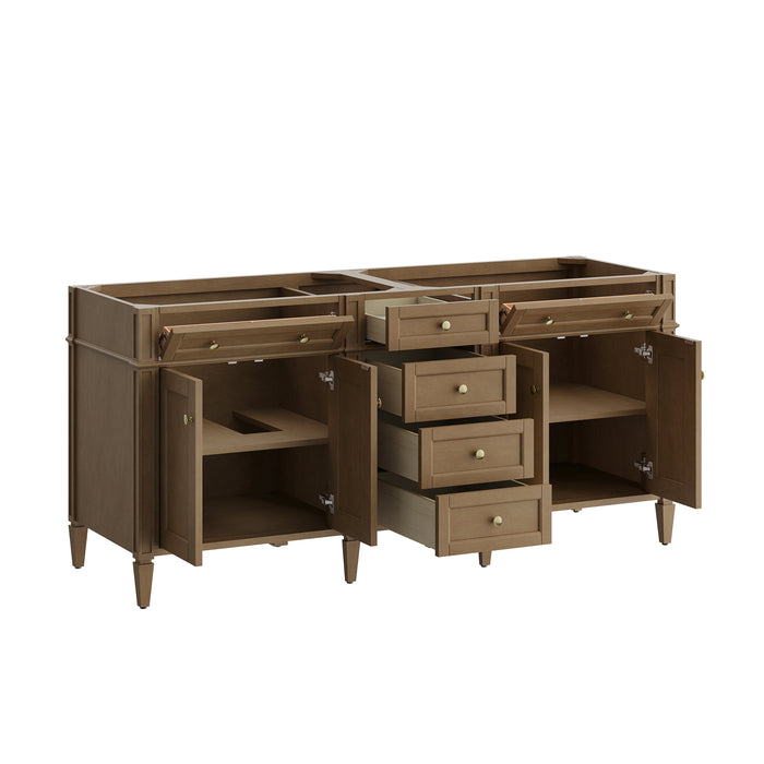 James Martin Brittany 72" Double Bathroom Vanity, Pecan