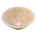 light beige travertine V-shape natural stone tapered Sink honed and sandblasted size (D)16" (H)6" SKU-EGELBT1661 product shot angle view