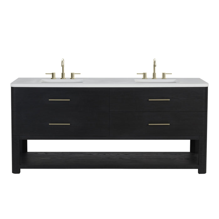 James Martin Lucian 72" Double Bathroom Vanity, Carbon Oak