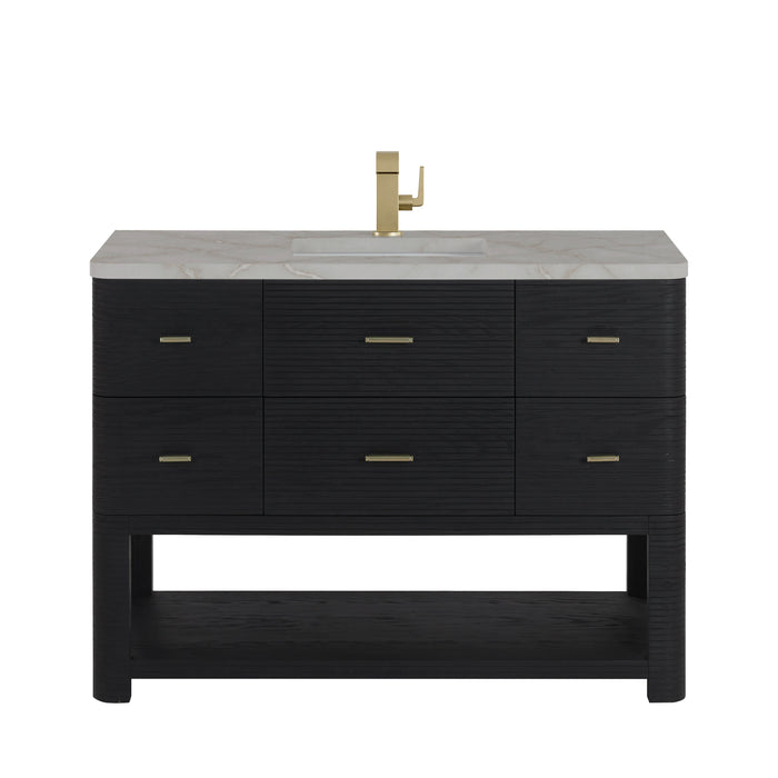 James Martin Lucian 48" Single Bathroom Vanity, Carbon Oak