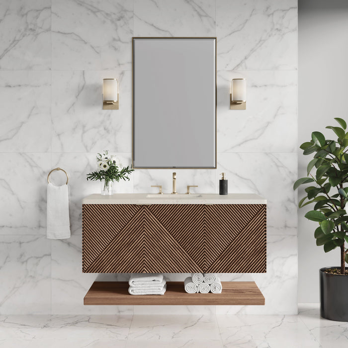James Martin Marcello 48" Floating Single Bathroom Vanity, Chestnut