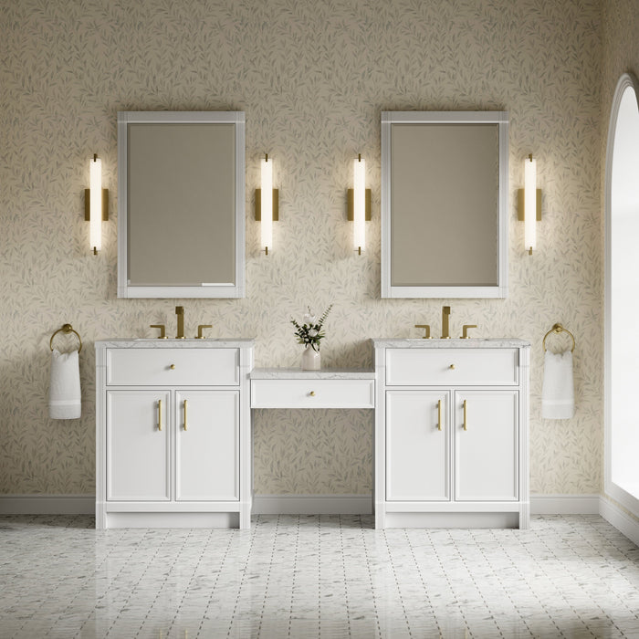 James Martin Bellshire 84" Double Bathroom Vanity, Bright White