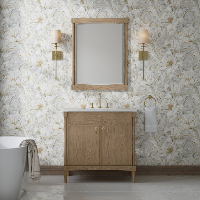 James Martin Kinnsden 36" Single Bathroom Vanity, Weathered Oak