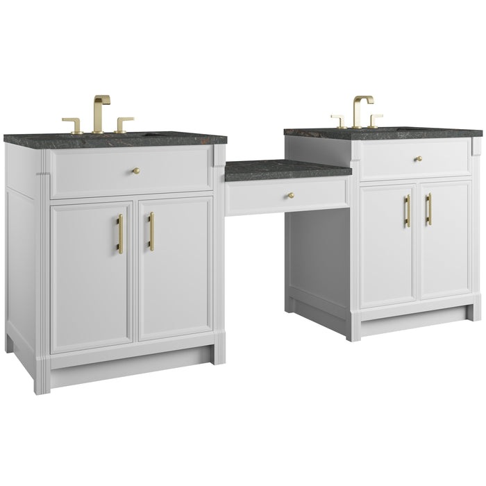 James Martin Bellshire 84" Double Bathroom Vanity, Bright White