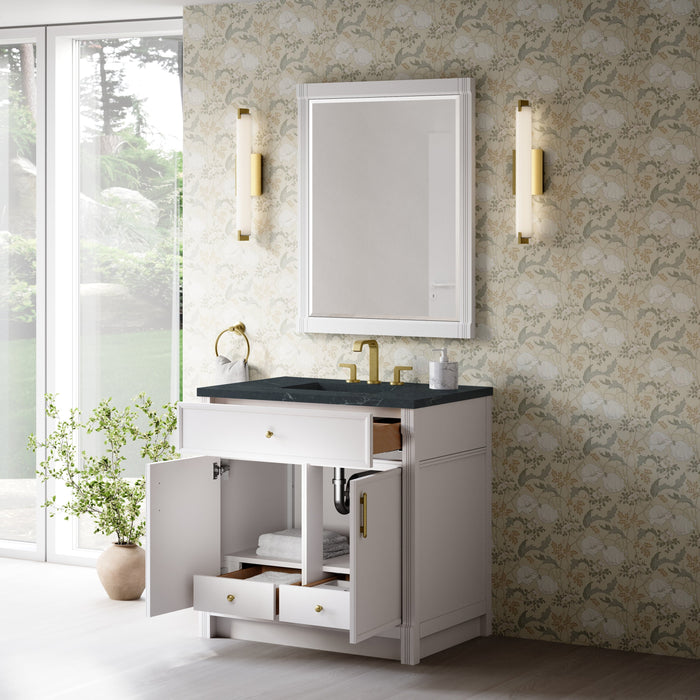 James Martin Bellshire 36" Single Bathroom Vanity, Bright White