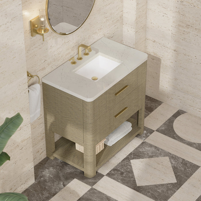 James Martin Lucian 36" Single Bathroom Vanity, Pebble Oak