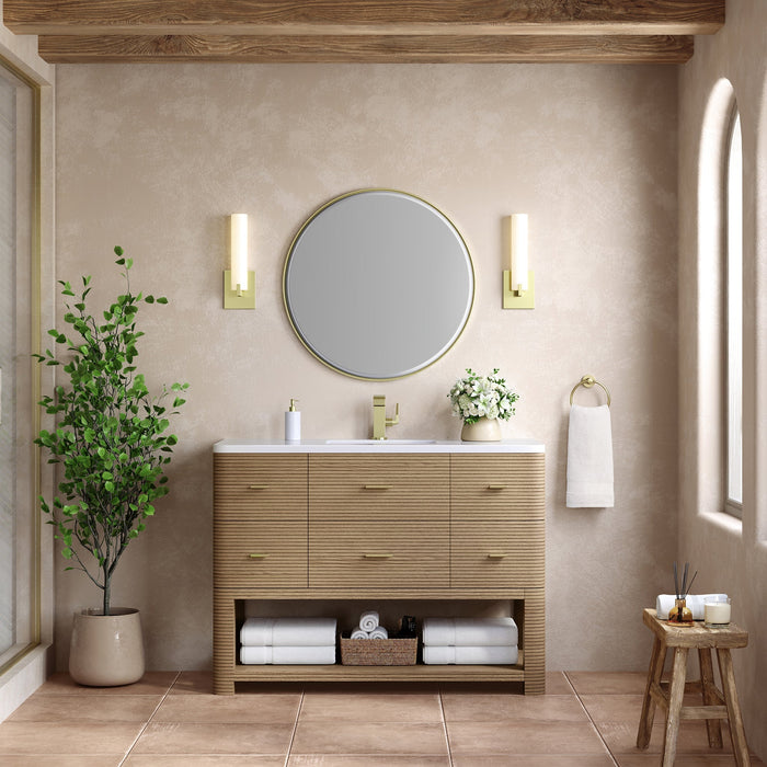James Martin Lucian 48" Single Bathroom Vanity, Pebble Oak