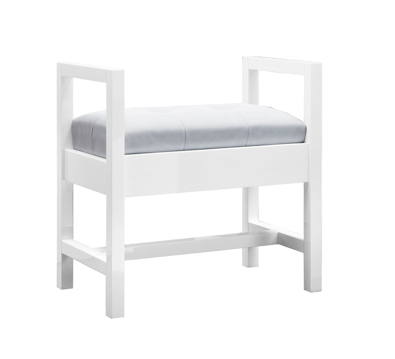 James Martin Addison 24.5" Bench, Glossy White