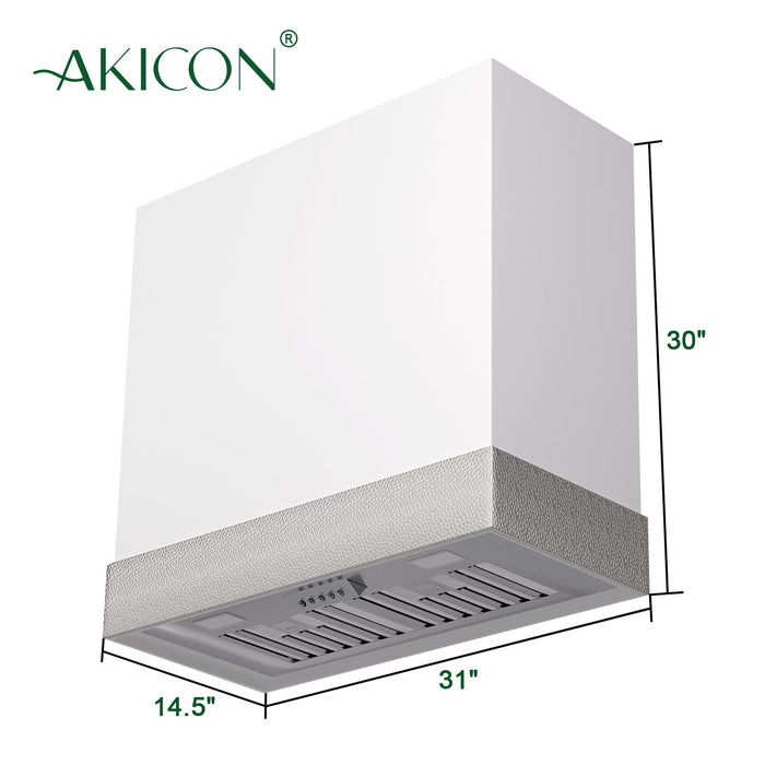 Akicon 30" Stainless Steel Wall Mount Range Hood with 600 CFM Vent Hood — AK-HS30HD-SWN-48