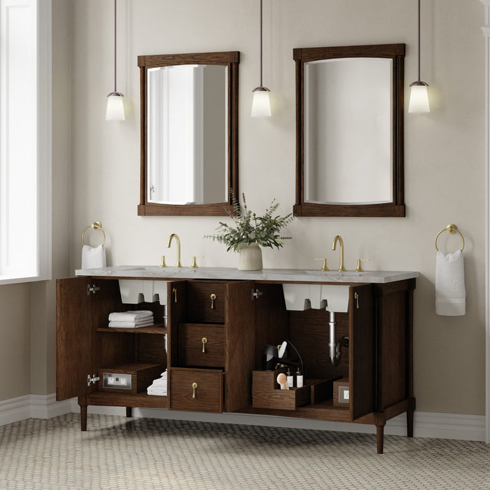 James Martin Kinnsden 72" Double Bathroom Vanity, Sable Oak