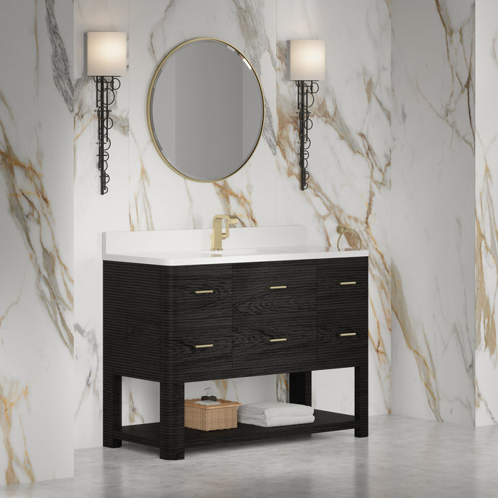 James Martin Lucian 48" Single Bathroom Vanity, Carbon Oak