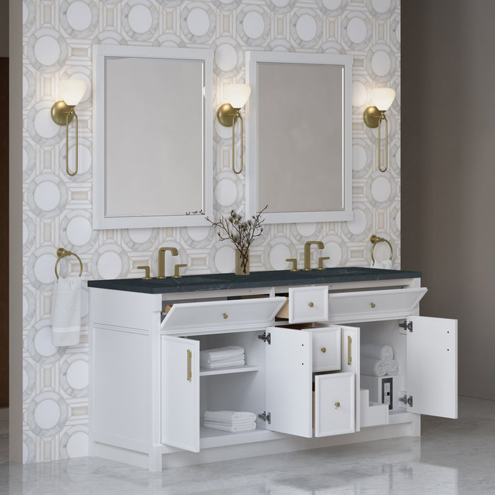 James Martin Bellshire 72" Double Bathroom Vanity, Bright White