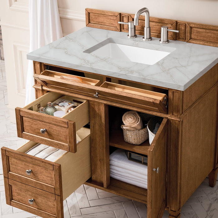 James Martin Brittany 36" Single Bathroom Vanity, Saddle Brown