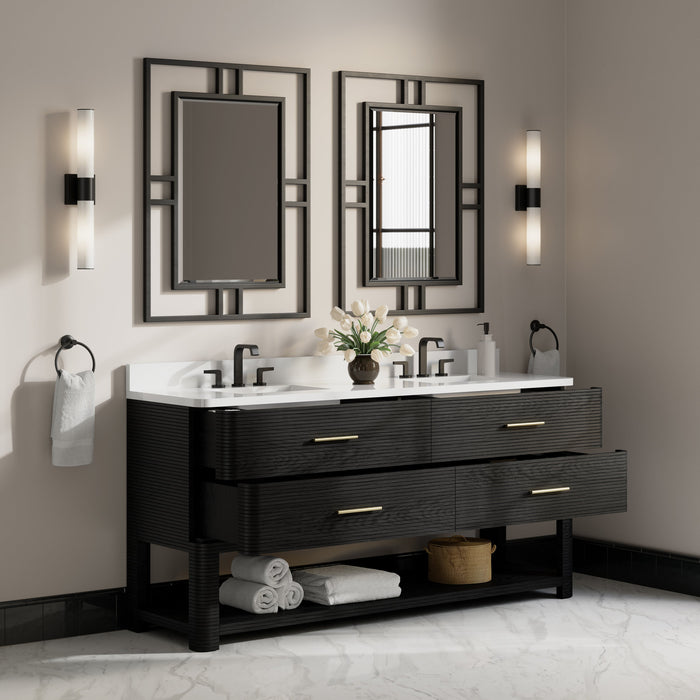 James Martin Lucian 72" Double Bathroom Vanity, Carbon Oak