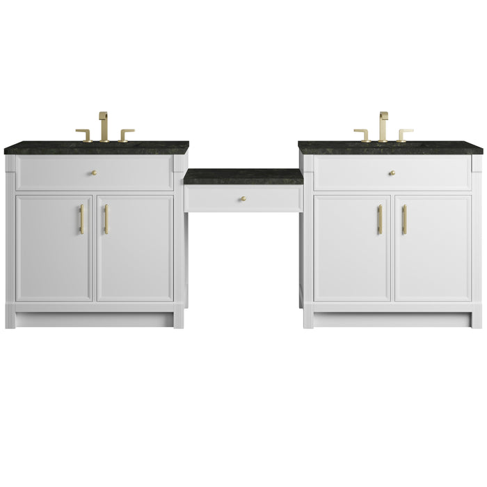 James Martin Bellshire 96" Double Bathroom Vanity, Bright White
