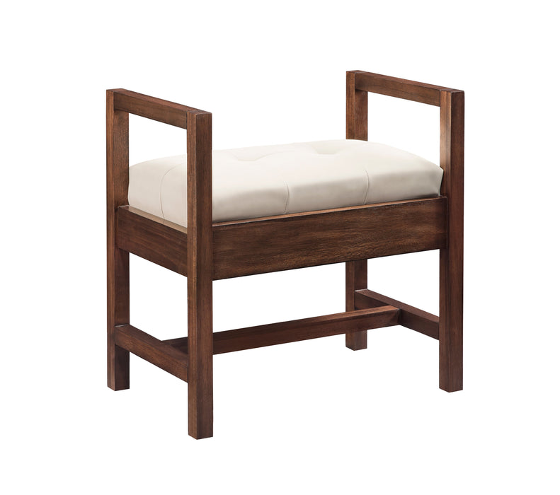 James Martin Addison 24.5" Bench, Mid-Century Acacia