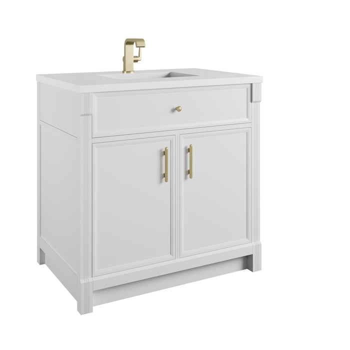 James Martin Bellshire 36" Single Bathroom Vanity, Bright White