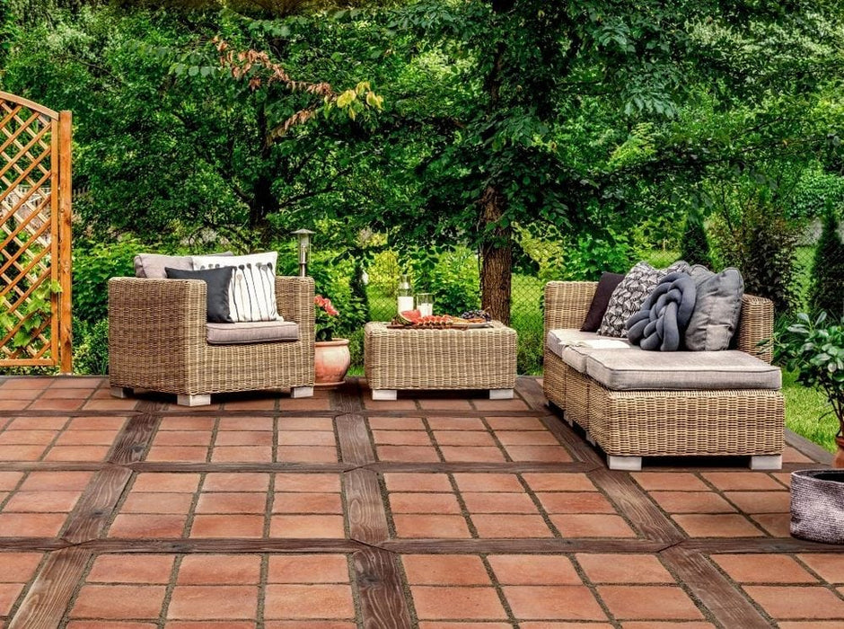 Isola 10 Dark Cotto Red Manufactured Stone Pavers 3/4" Thick F04DC - Livfloors Collection