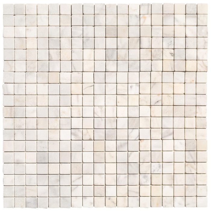 Carrara White Marble Tumbled Mosaic Floor and Wall Tile - Livfloors Collection