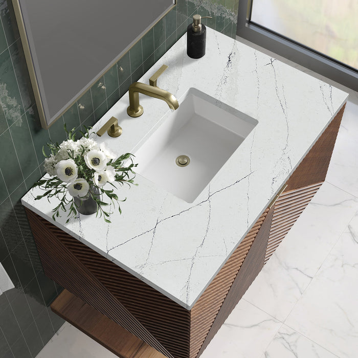 James Martin Marcello 36" Floating Single Bathroom Vanity, Chestnut