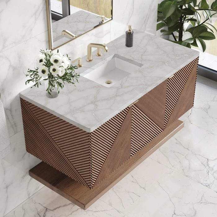 James Martin Marcello 48" Floating Single Bathroom Vanity, Chestnut