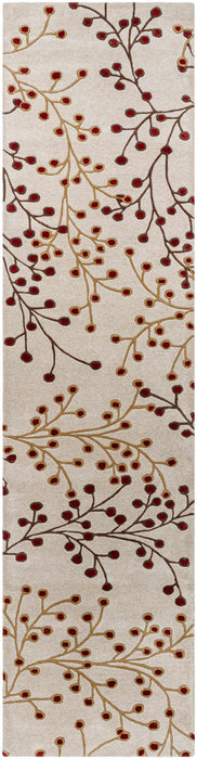Elsu Beige&Burgandy Wool Rug