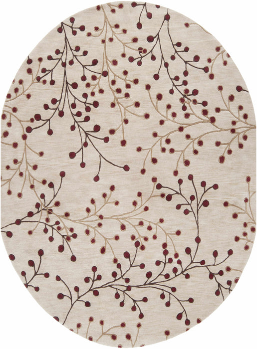 Elsu Beige&Burgandy Wool Rug