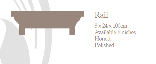 Marble Top Rail Hand-carved from Solid Marble Block MEGBR04