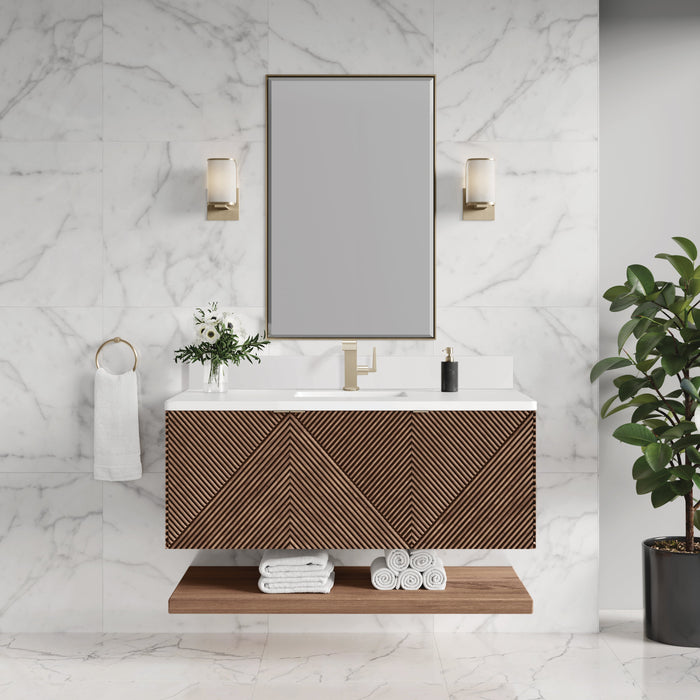 James Martin Marcello 48" Floating Single Bathroom Vanity, Chestnut