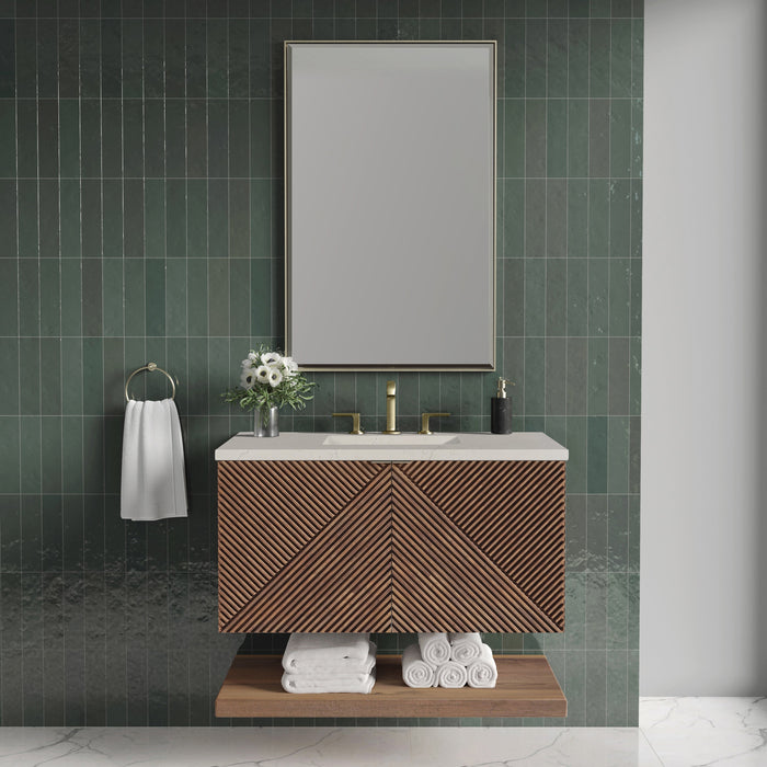 James Martin Marcello 36" Floating Single Bathroom Vanity, Chestnut