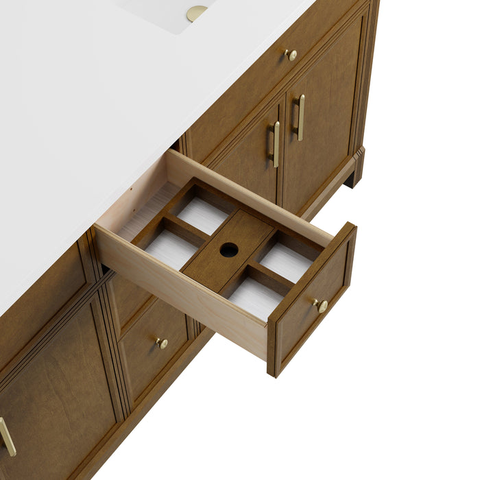 James Martin Bellshire 72" Double Bathroom Vanity, Honey Oak