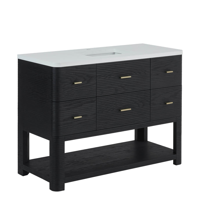 James Martin Lucian 48" Single Bathroom Vanity, Carbon Oak