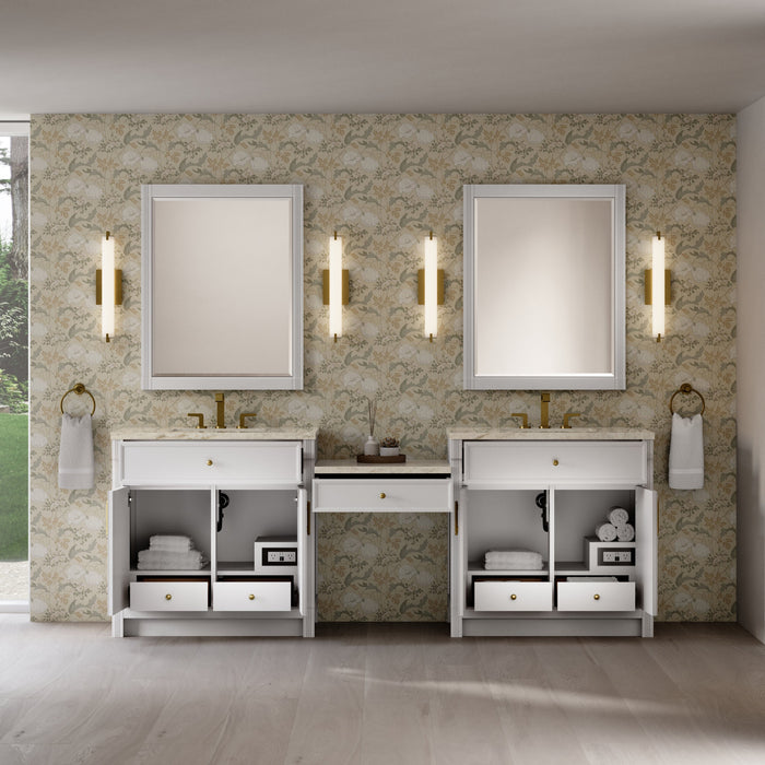James Martin Bellshire 96" Double Bathroom Vanity, Bright White