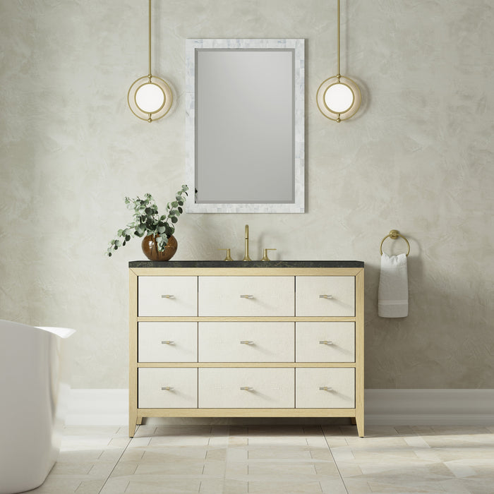 James Martin Celeste 48" Single Bathroom Vanity, Sunwashed Oak with Embossed Shagreen Drawer Fronts