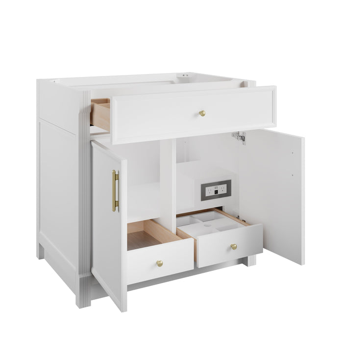 James Martin Bellshire 36" Single Bathroom Vanity, Bright White