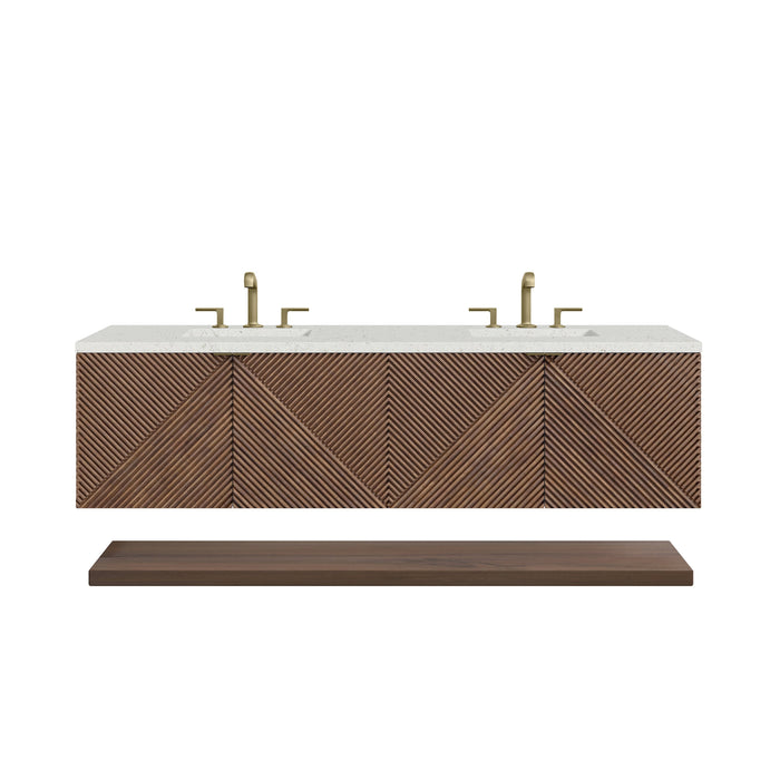 James Martin Marcello 72" Floating Double Bathroom Vanity, Chestnut