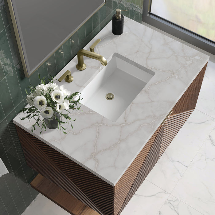 James Martin Marcello 36" Floating Single Bathroom Vanity, Chestnut