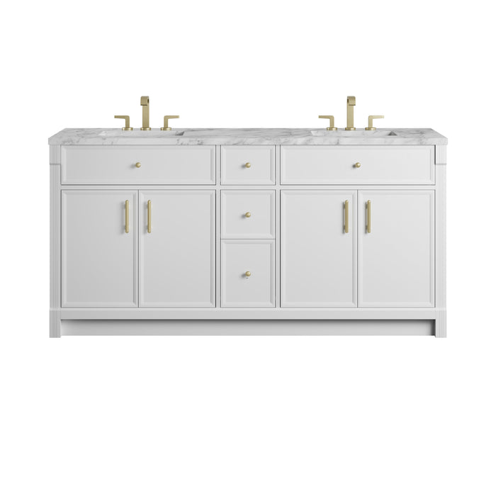 James Martin Bellshire 72" Double Bathroom Vanity, Bright White