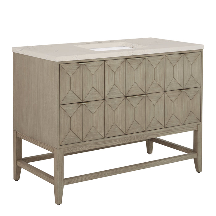 James Martin Emmeline 48" Single Bathroom Vanity, Pebble Oak